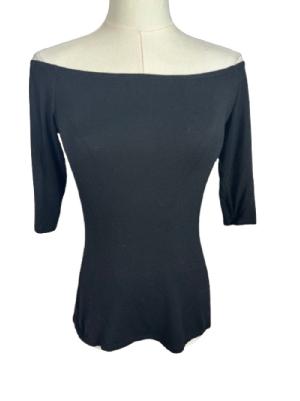 Lulu's Off the Shoulder Half Sleeve Black Knit Top Size M